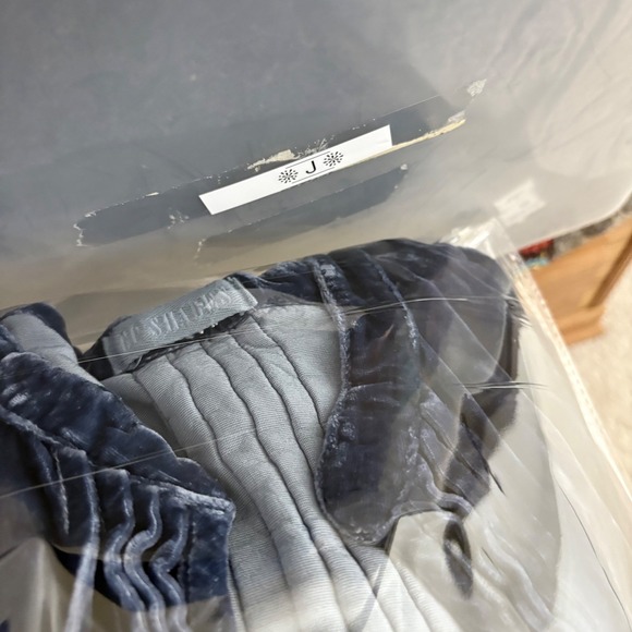 CP Shades Regina Blue Crushed Velvet Pintucked Tunic Dress Lagenlook Size L - Picture 9 of 9